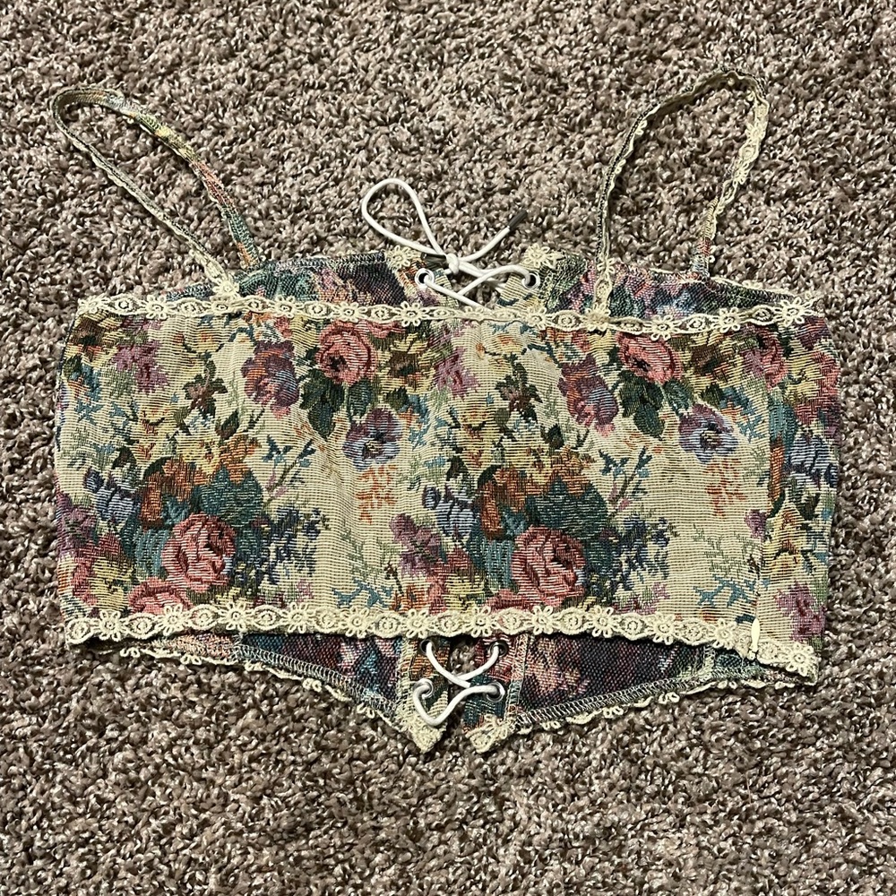 🌺Cider Floral Cropped Corset Top🌺 - Picture 3 of 5